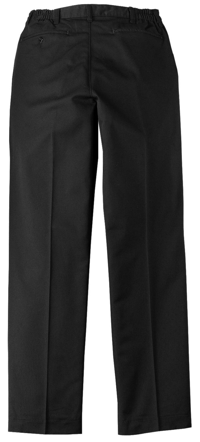 Rear View of Black Red Kap Elastic Insert Pant. PT60