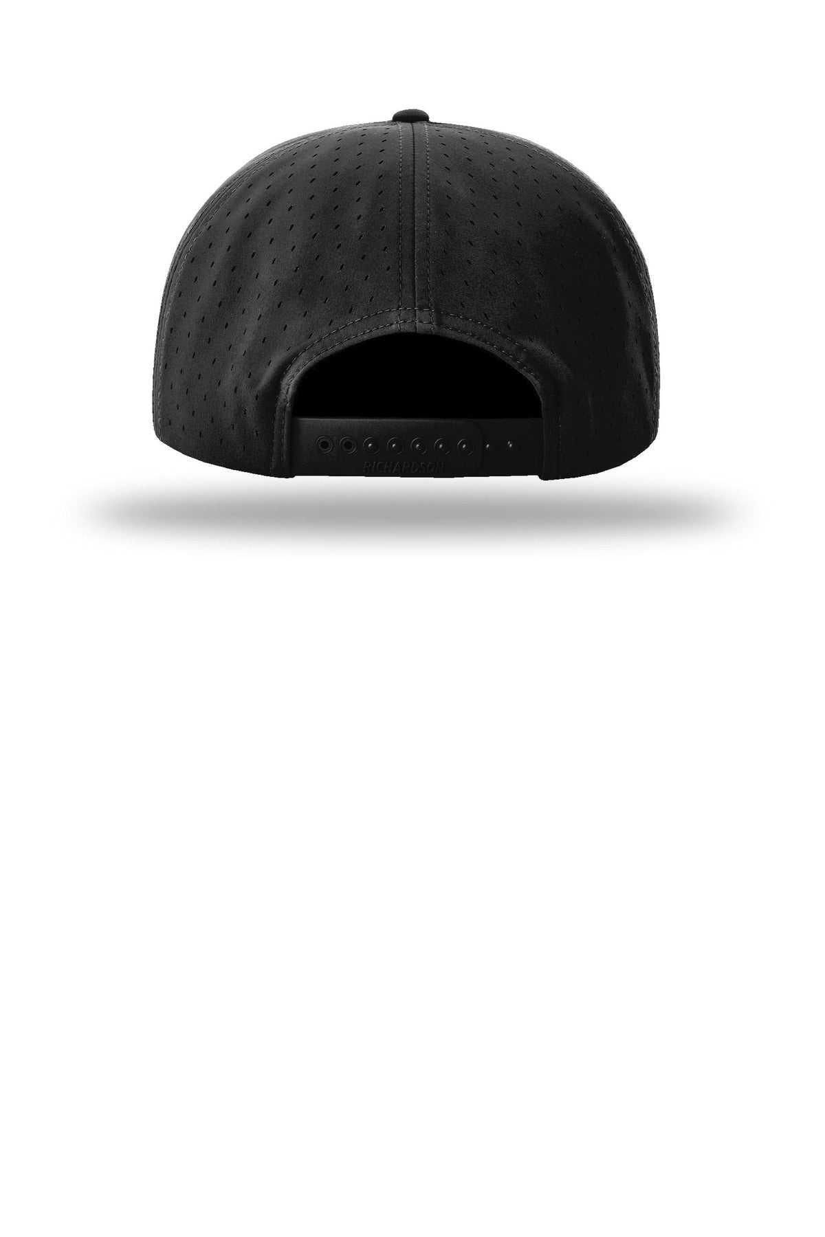 Rear View of Black Richardson Cannon 7-Panel Flatbill 169