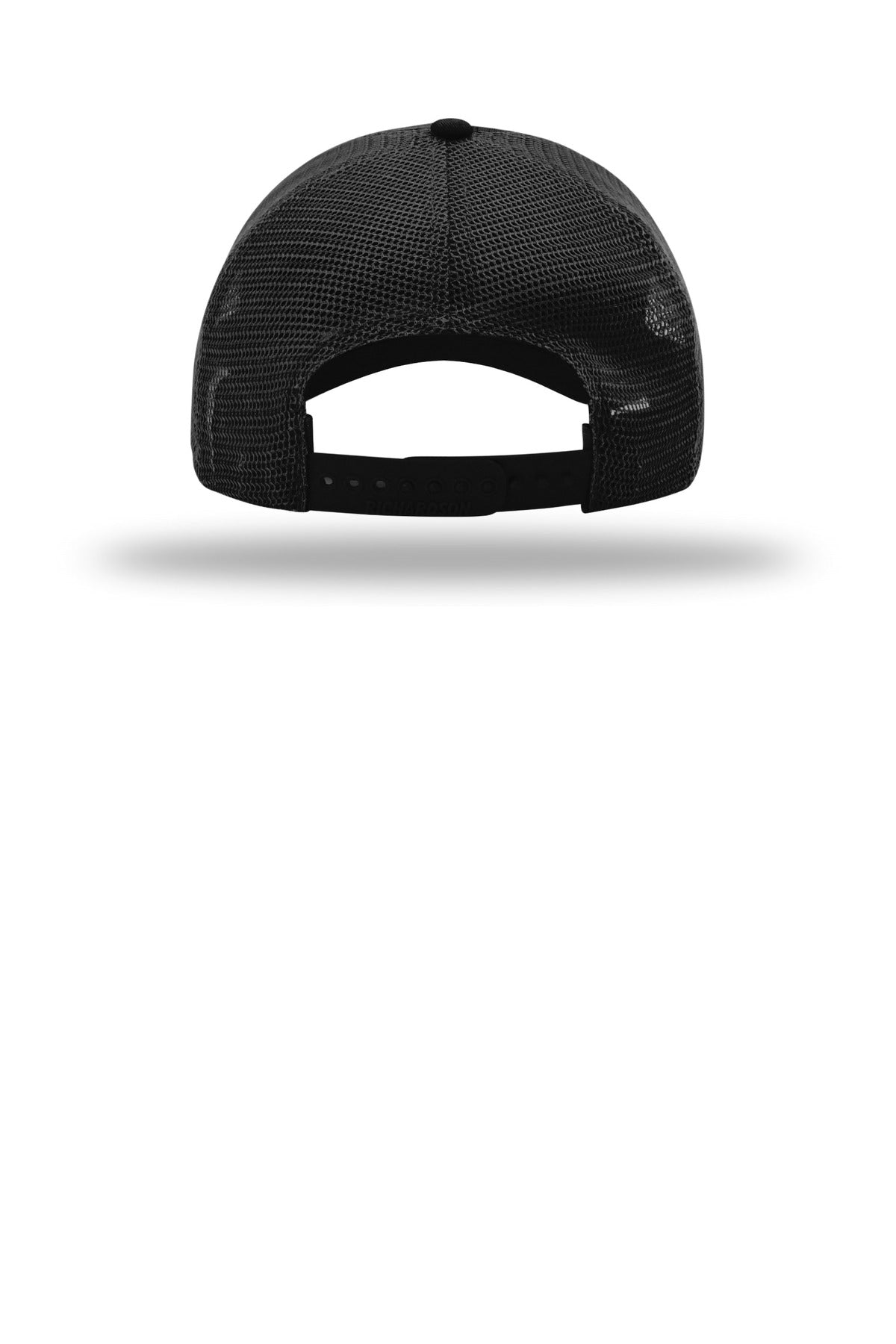 Rear View of Black Richardson Garment Washed Trucker 111