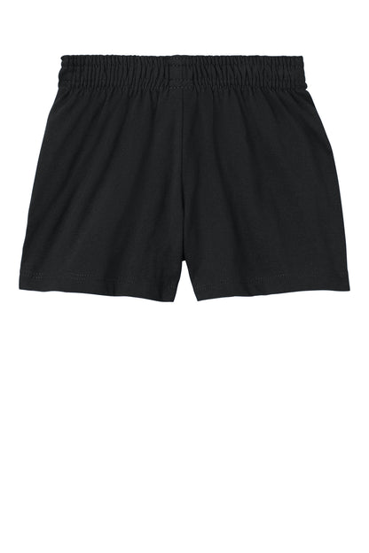 Rear View of Black Sport-Tek Girls Jersey Knit Squad Short YGST311