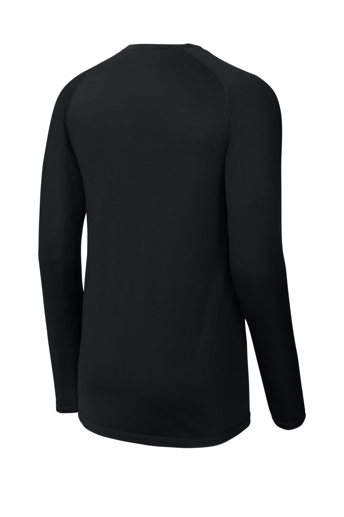 Rear View of Black Sport-Tek PosiCharge Compression Long Sleeve Tee ST120LS