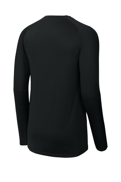 Rear View of Black Sport-Tek PosiCharge Compression Long Sleeve Tee ST120LS
