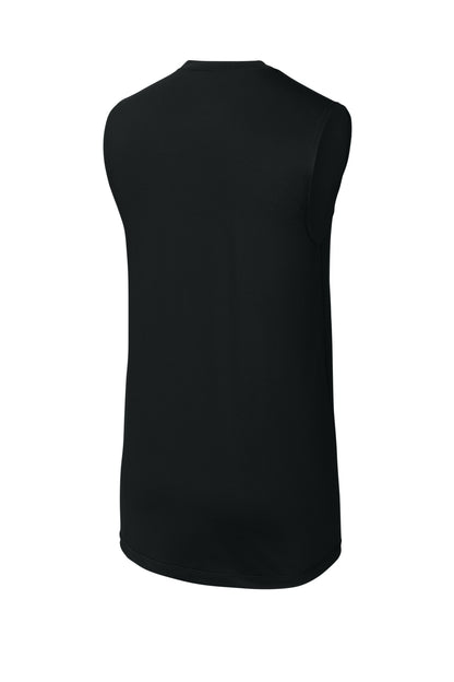 Rear View of Black Sport-Tek PosiCharge Compression Sleeveless Tee ST121SL