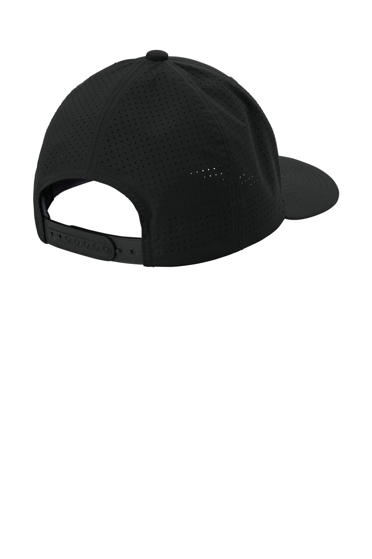 Rear View of Black Sport-Tek Pro-Cut Adjustable Cap STC65