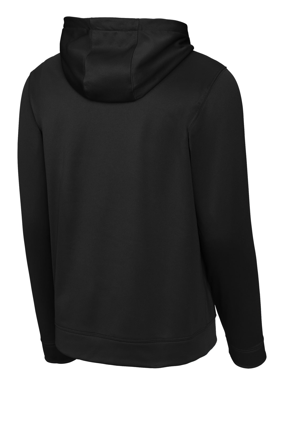 Rear View of Black Sport-Tek Sport-Wick Fleece Hooded Pullover. F244