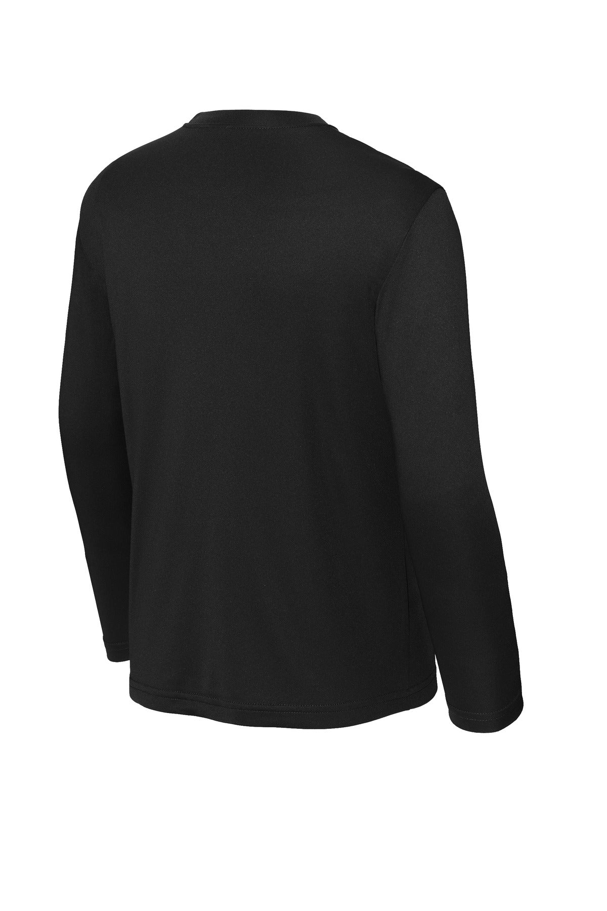 Rear View of Black Sport-Tek Youth Long Sleeve PosiCharge Competitor Tee. YST350LS