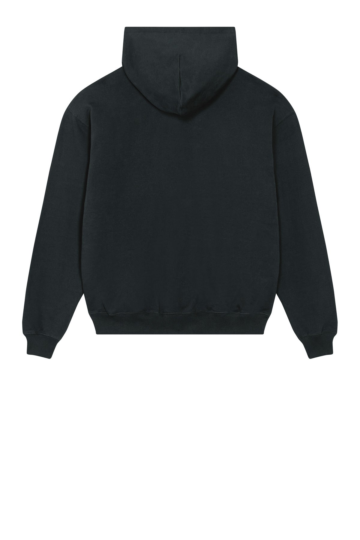 Rear View of Black Stanley/Stella Unisex Cooper Dry Hooded Sweatshirt SXU028