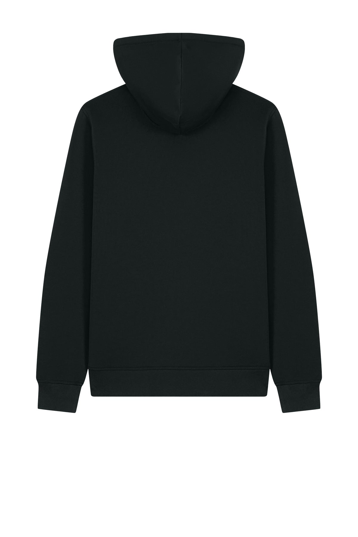 Rear View of Black Stanley/Stella Unisex Mixer Full-Zip Hooded Sweatshirt SXU011