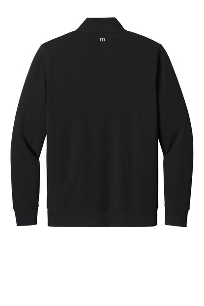 Rear View of Black TravisMathew Ocean Villa 1/4-Zip TMA41421