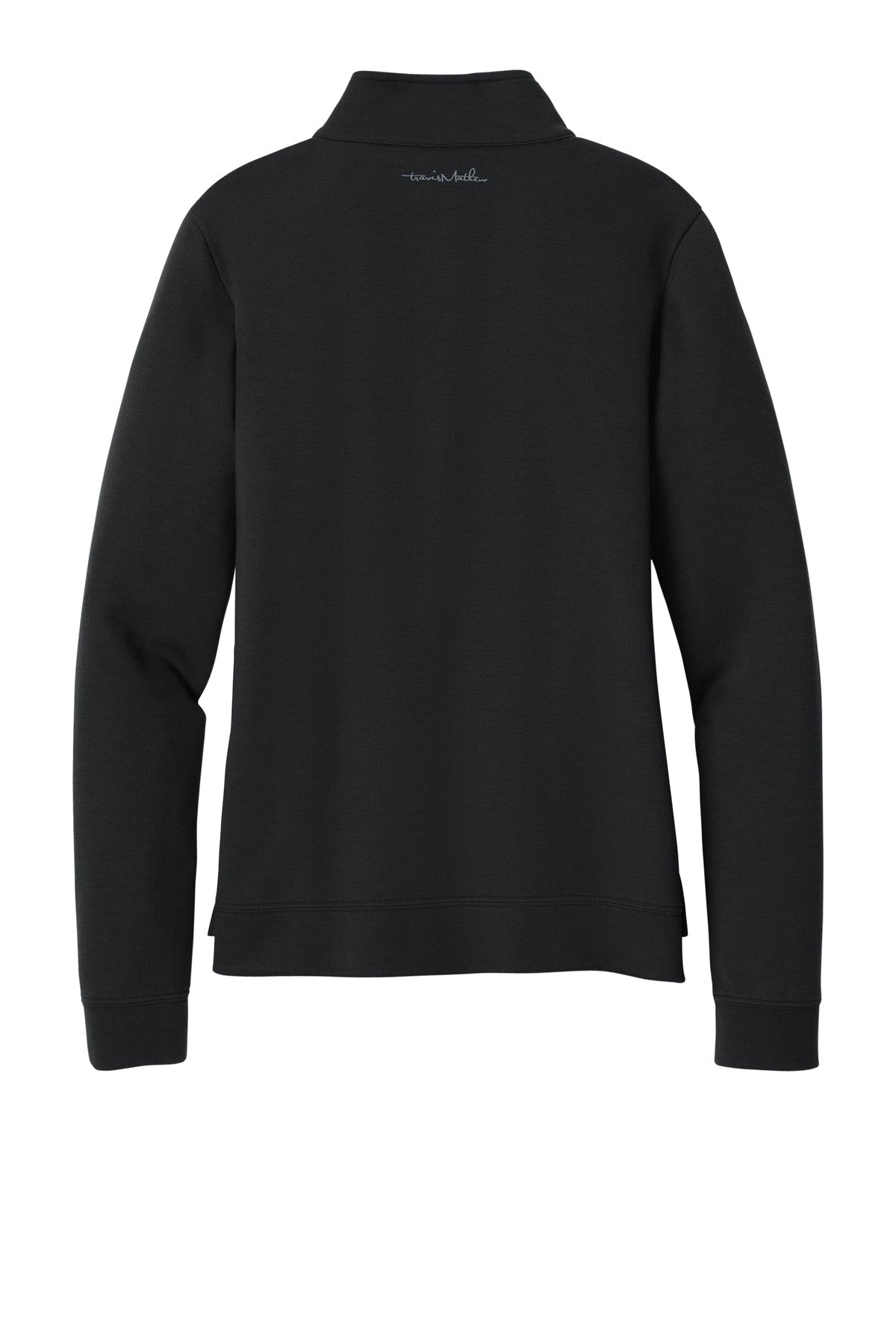 Rear View of Black TravisMathew Women's Coveside 1/2-Zip TM1LD007