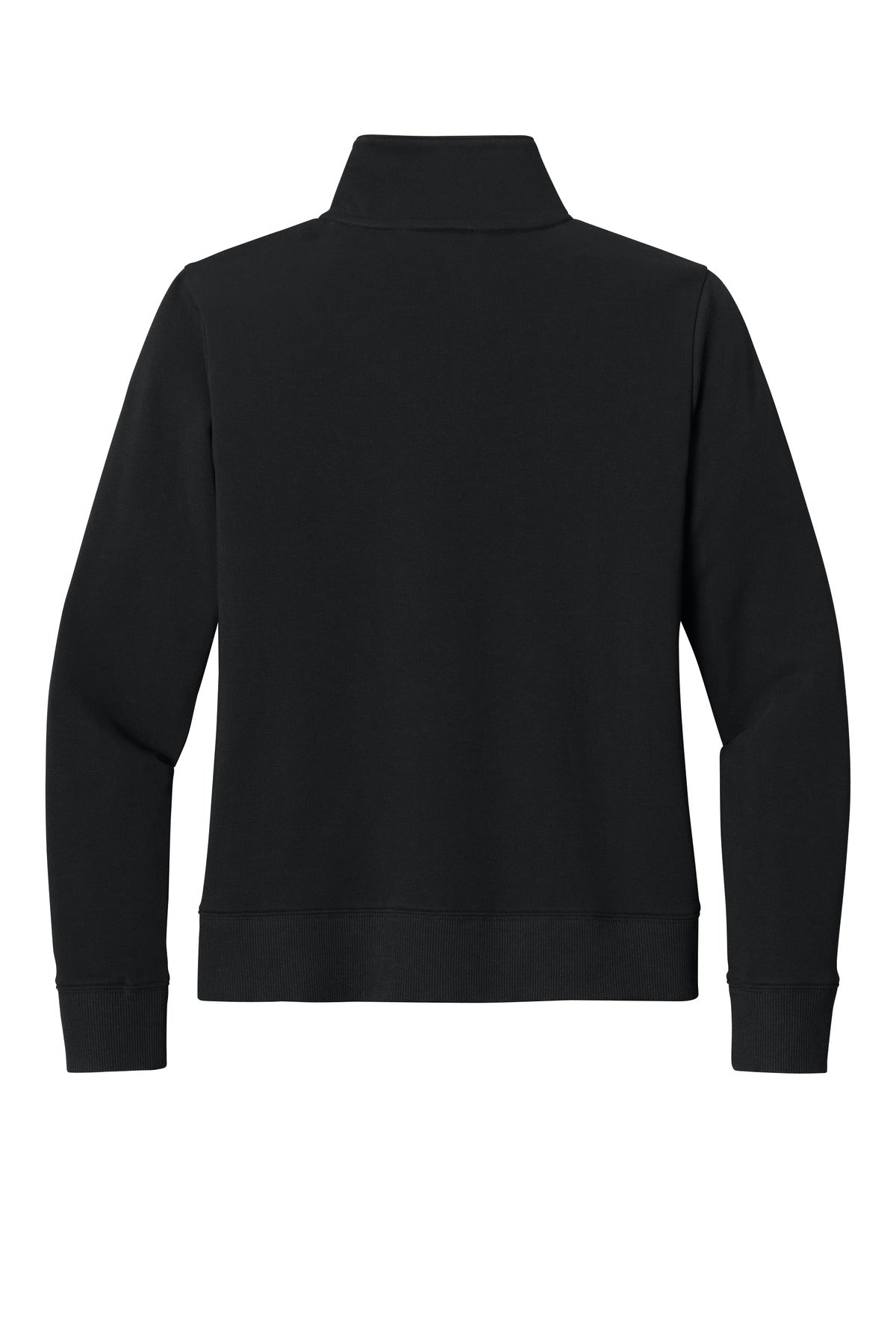 Rear View of Black TravisMathew Women's Ocean Villa 1/4-Zip TMA41428
