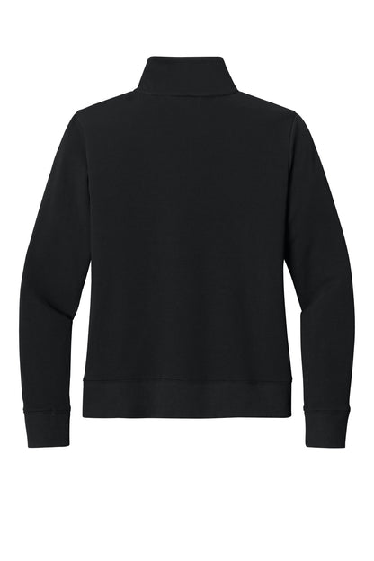 Rear View of Black TravisMathew Women's Ocean Villa 1/4-Zip TMA41428