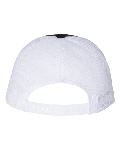 Rear View of Black/ White Low Pro Trucker Cap - 115