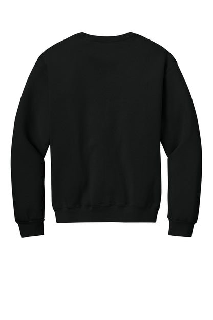 Rear View of BlackInk Jerzees Rugged Unisex Crewneck Sweatshirt C12M