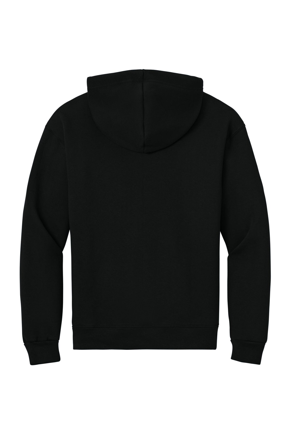 Rear View of BlackInk Jerzees Rugged Unisex Full-Zip Hooded Sweatshirt Z12M