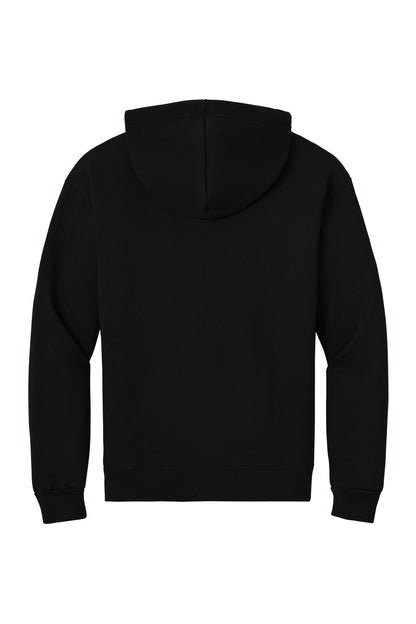 Rear View of BlackInk Jerzees Rugged Unisex Full-Zip Hooded Sweatshirt Z12M