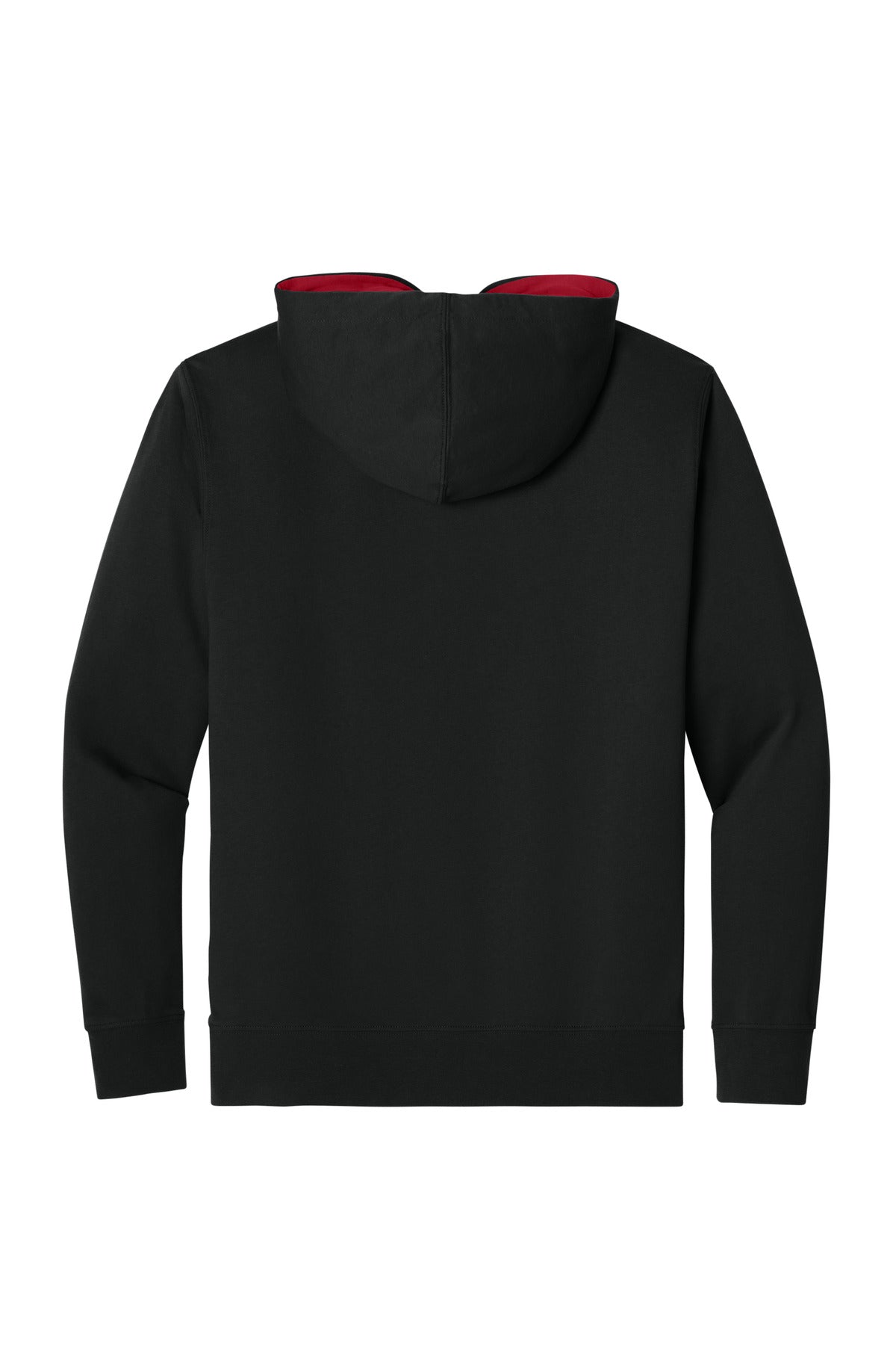 Rear View of Black/Red Next Level Apparel Laguna Hoodie NL9301