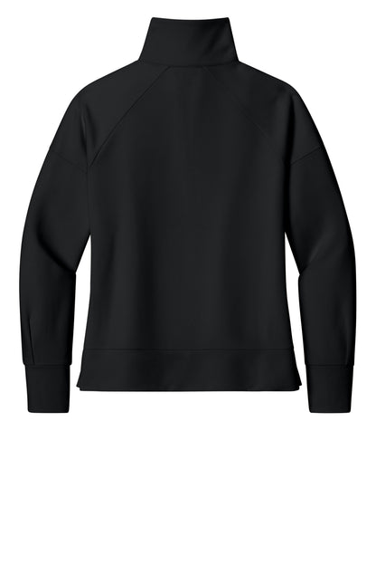 Rear View of Blacktop OGIO Women's Luuma 1/2-Zip LOG814