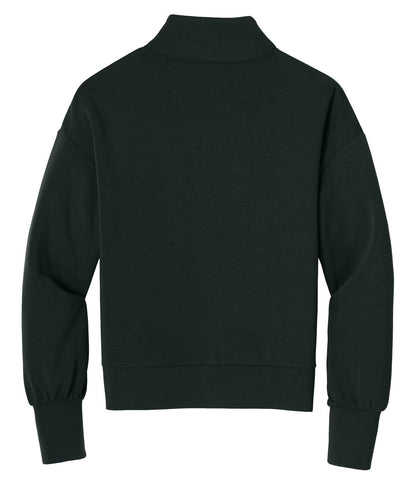 Rear View of Blacktop OGIO Women's Transcend 1/4-Zip LOG861
