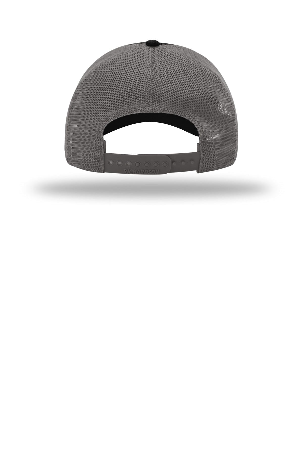 Rear View of Blk/Char Richardson Garment Washed Trucker 111