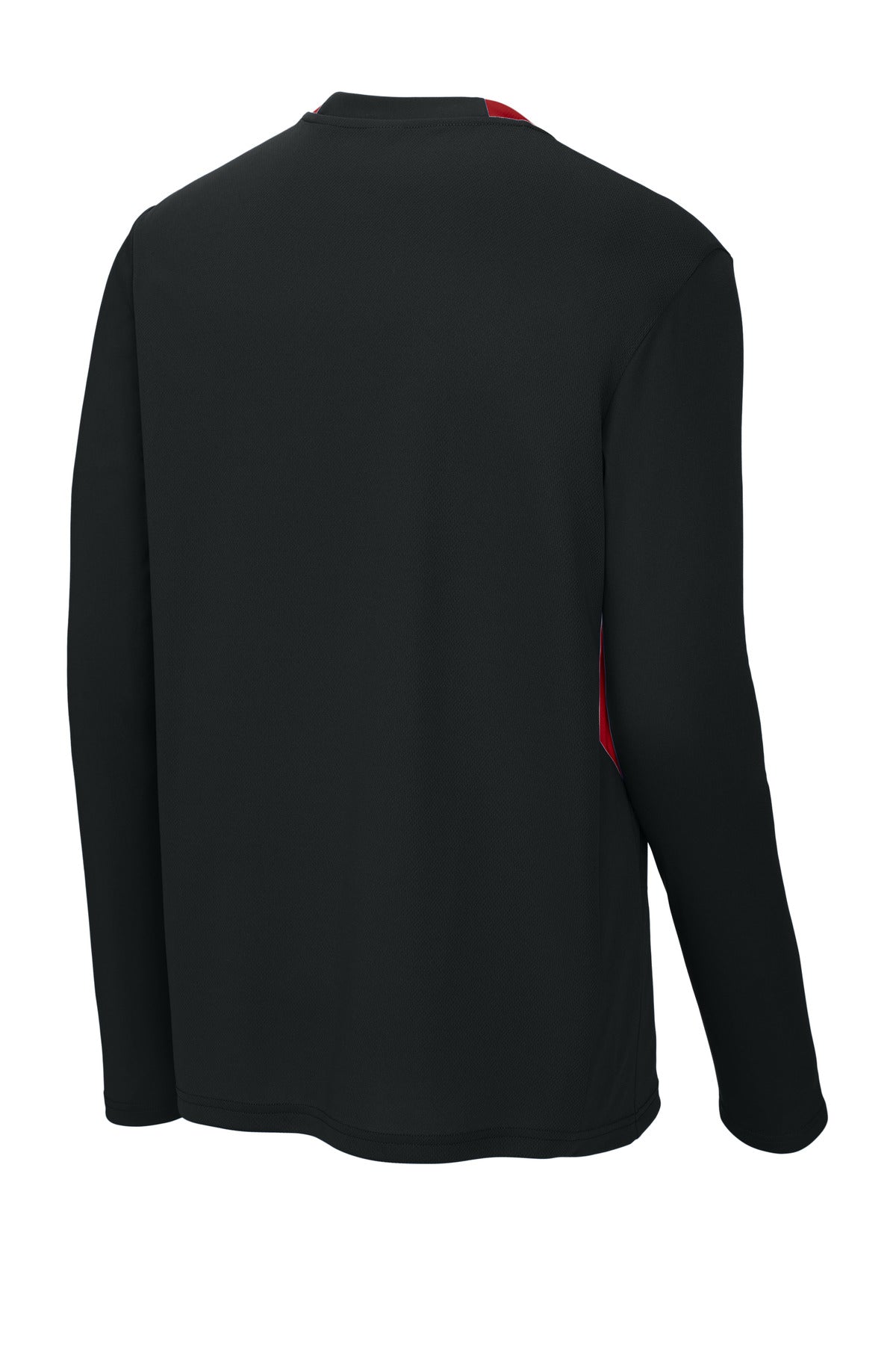 Rear View of Blk/DpRed Sport-Tek Club 1/4-Zip Pullover ST443