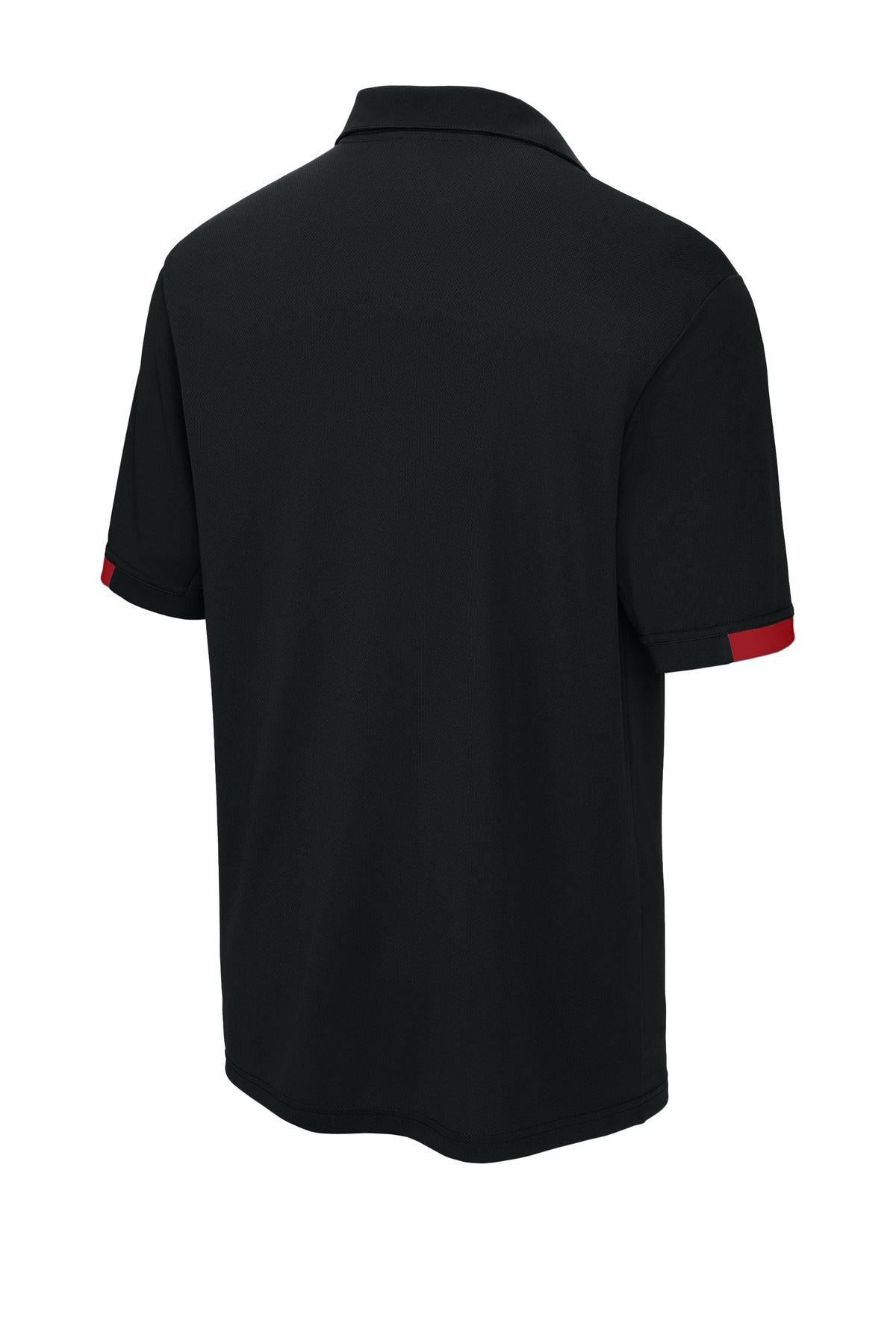 Rear View of Blk/DpRed Sport-Tek Club Colorblock Polo ST444