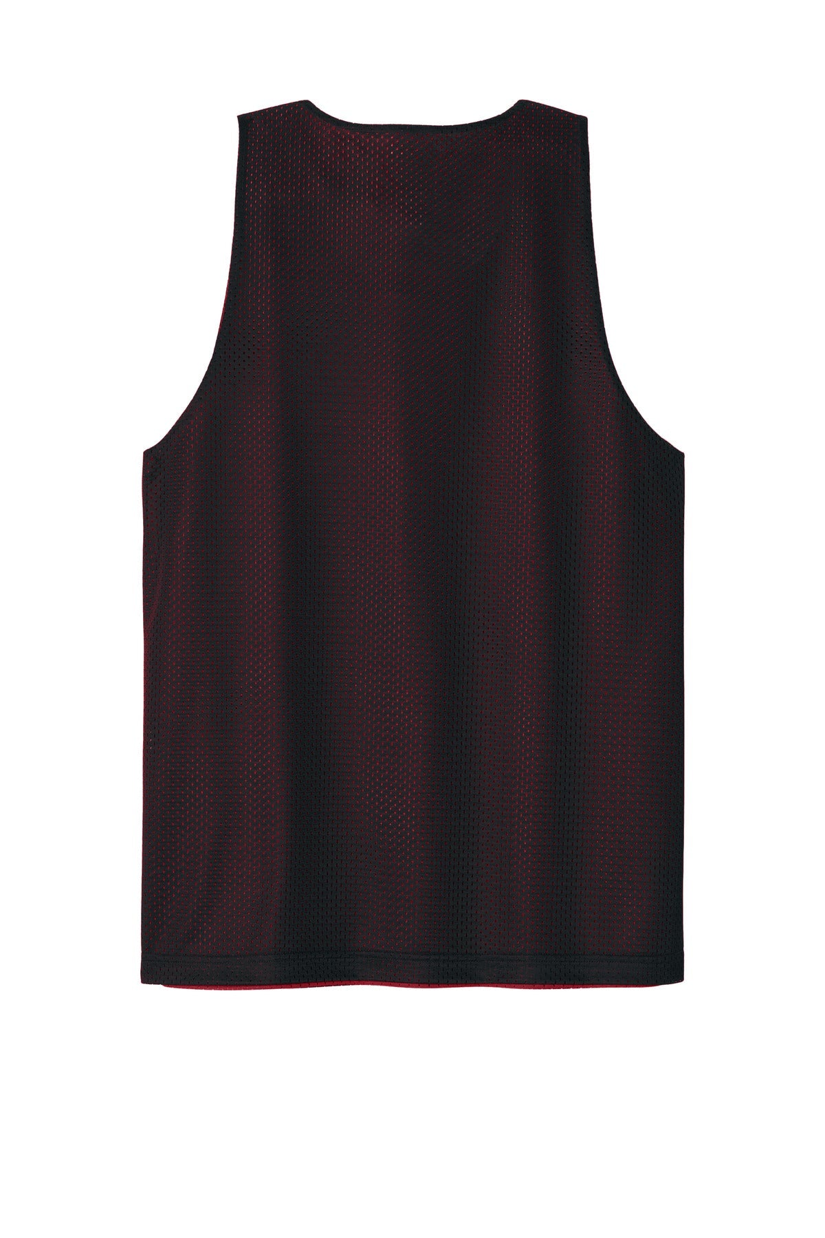 Rear View of Blk/DpRed Sport-Tek PosiCharge Reversible Mesh Tank ST5000