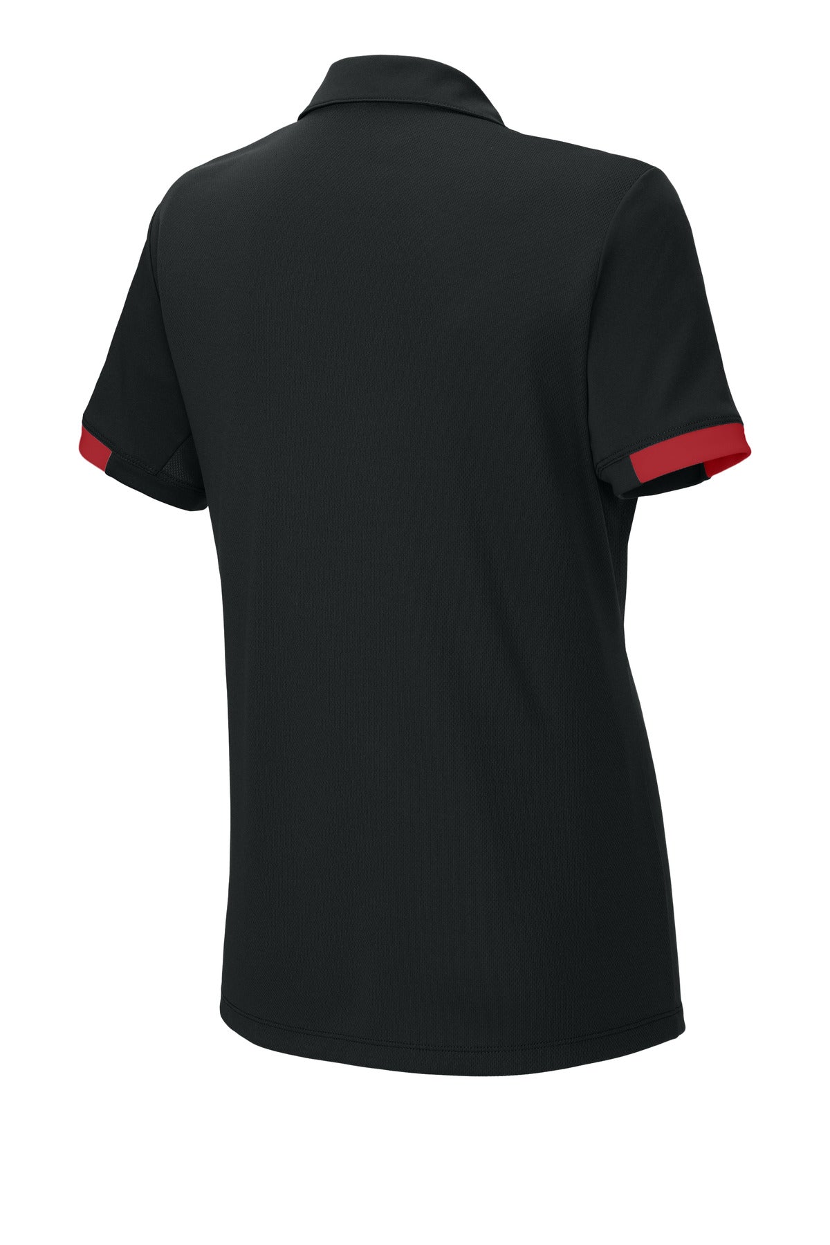 Rear View of Blk/DpRed Sport-Tek Women's Club Colorblock Polo LST444