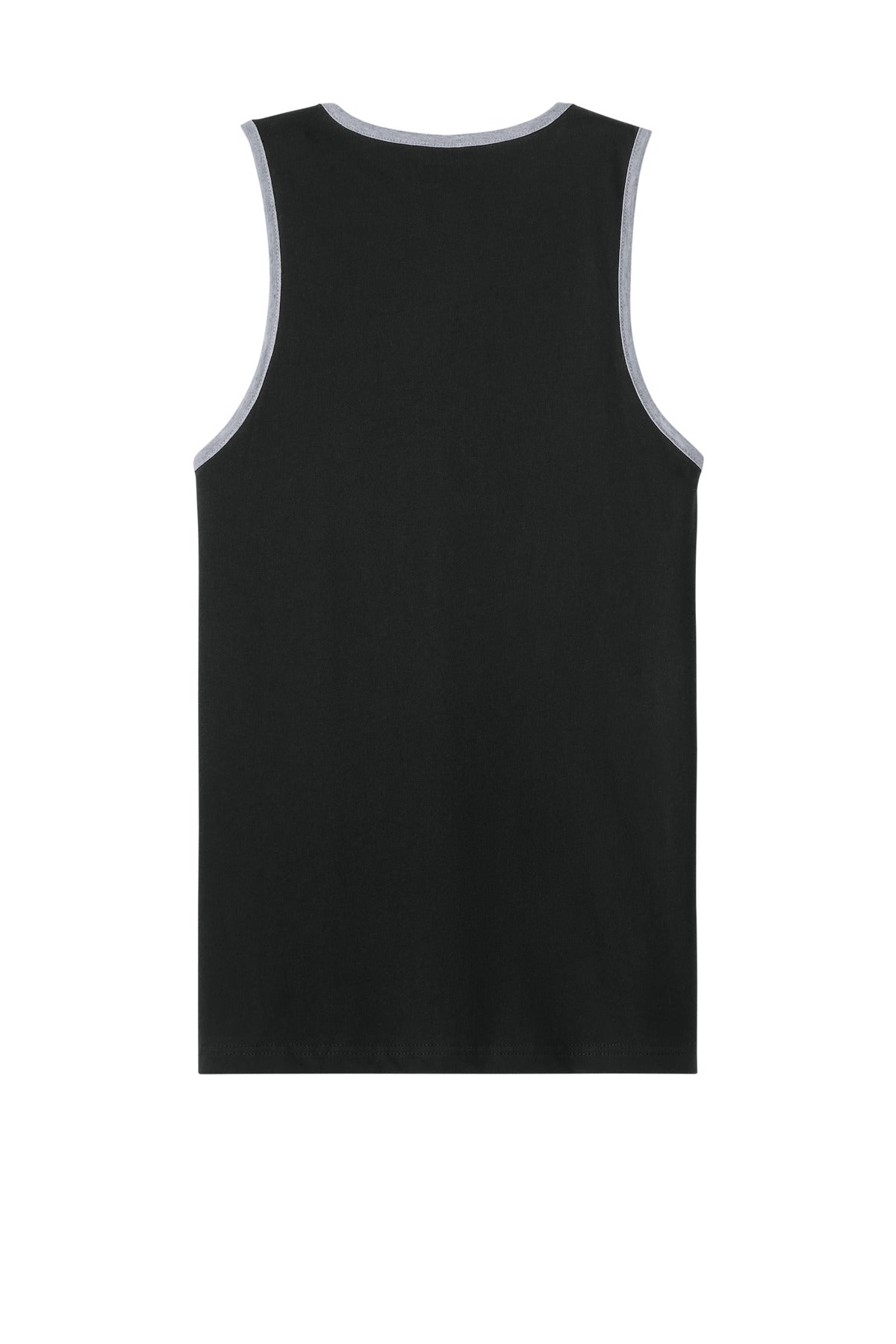 Rear View of Blk/HtGray Next Level Apparel Cotton Muscle Tank NL3633