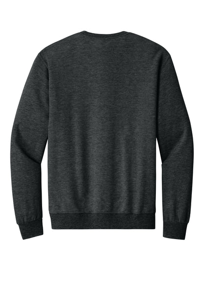 Rear View of BlkInkHtr Jerzees Ultimate Unisex CVC Ring Spun Crewneck Sweatshirt IC48M