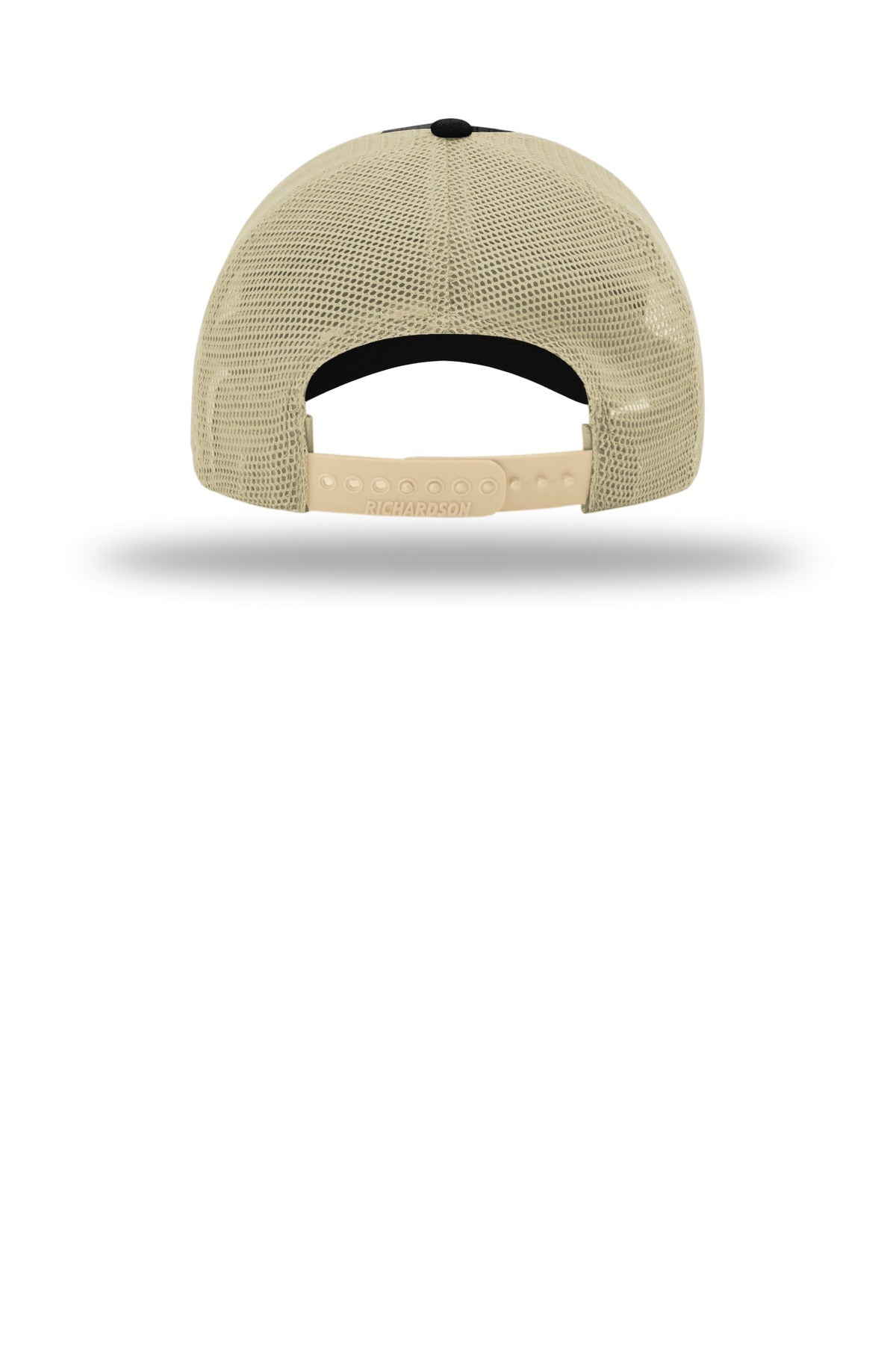 Rear View of Blk/Khaki Richardson Garment Washed Trucker 111