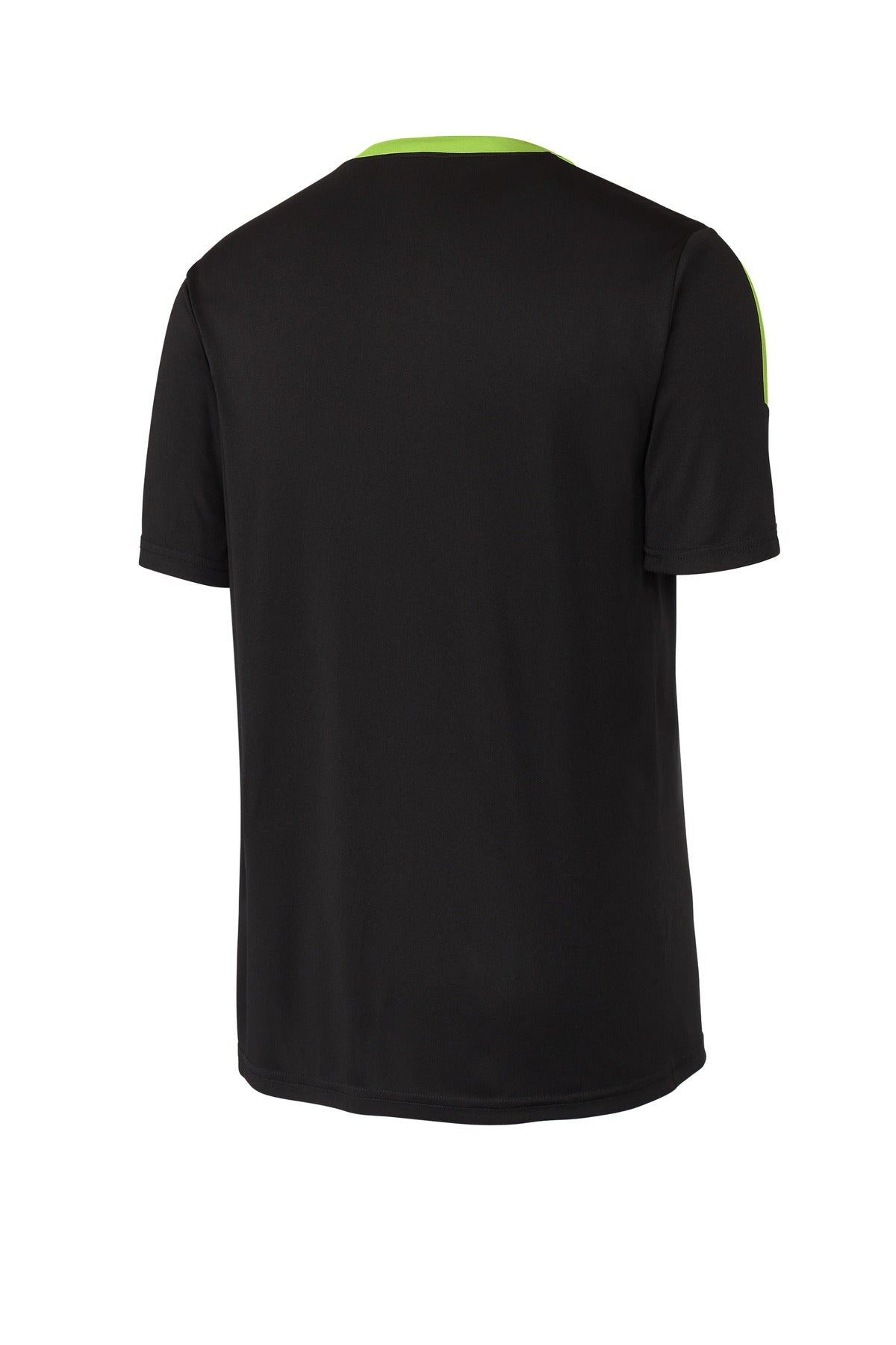 Rear View of Blk/LmShk Sport-Tek Competitor United Crew ST100