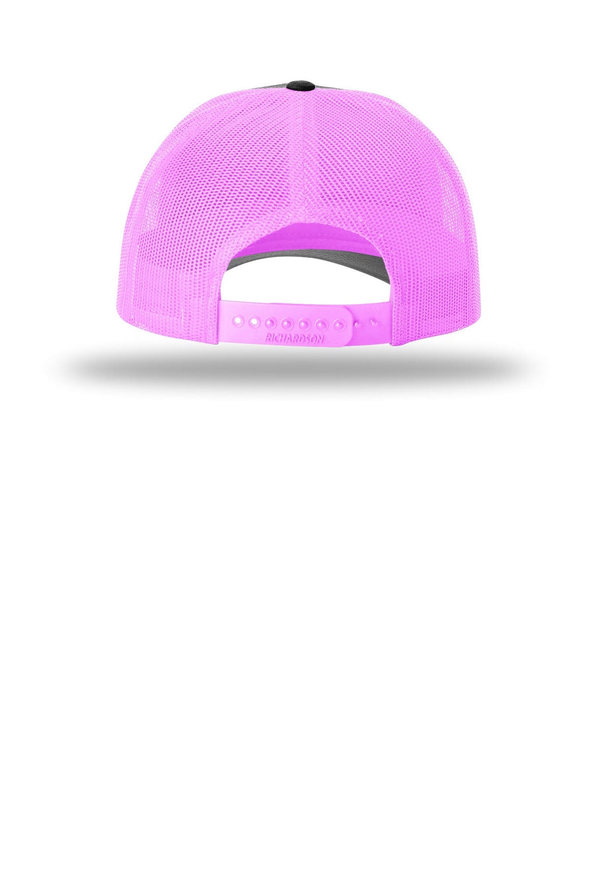 Rear View of Blk/NePink Richardson Low Pro Trucker 115
