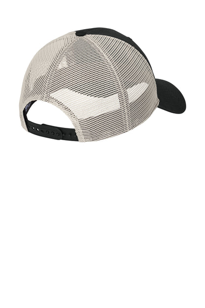 Rear View of Blk/Stone New Era 9TWENTY Unstructured Mesh Snapback Cap NE215