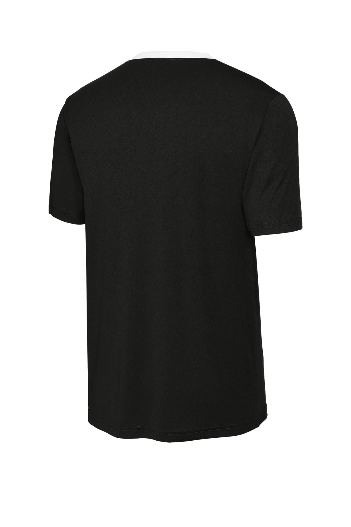 Rear View of Blk/White Sport-Tek Competitor United Crew ST100