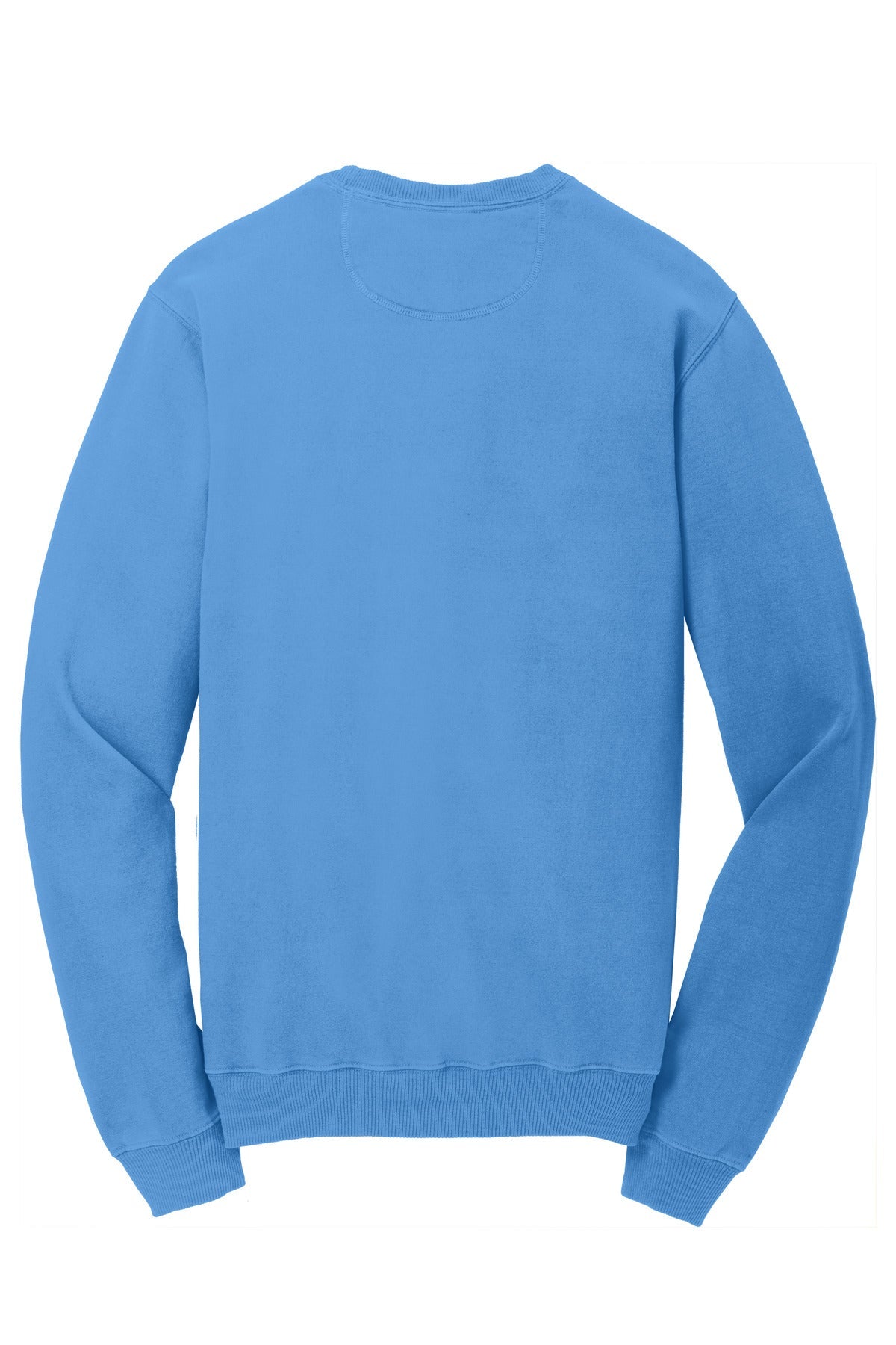 Rear View of Blue Moon Port & Co Beach Wash Garment-Dyed Crewneck Sweatshirt PC098