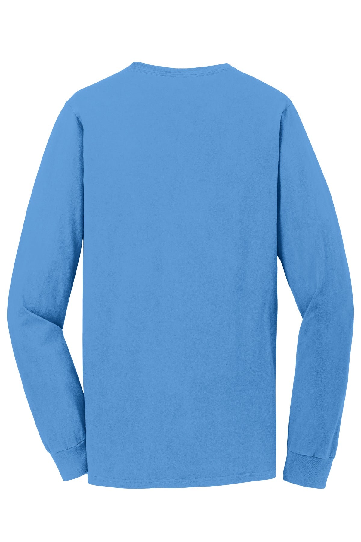Rear View of Blue Moon Port & Co Beach Wash Garment-Dyed Long Sleeve Tee PC099LS