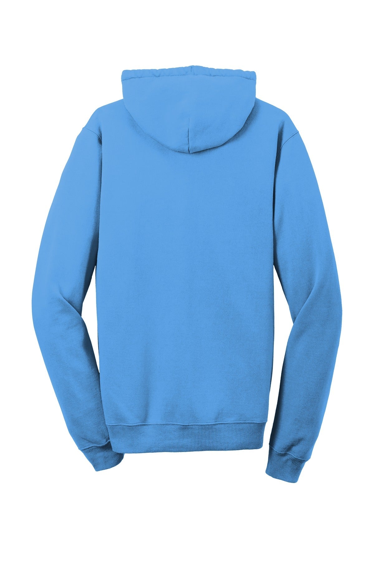 Rear View of Blue Moon Port & Co Beach Wash Garment-Dyed Pullover Hooded Sweatshirt. PC098H