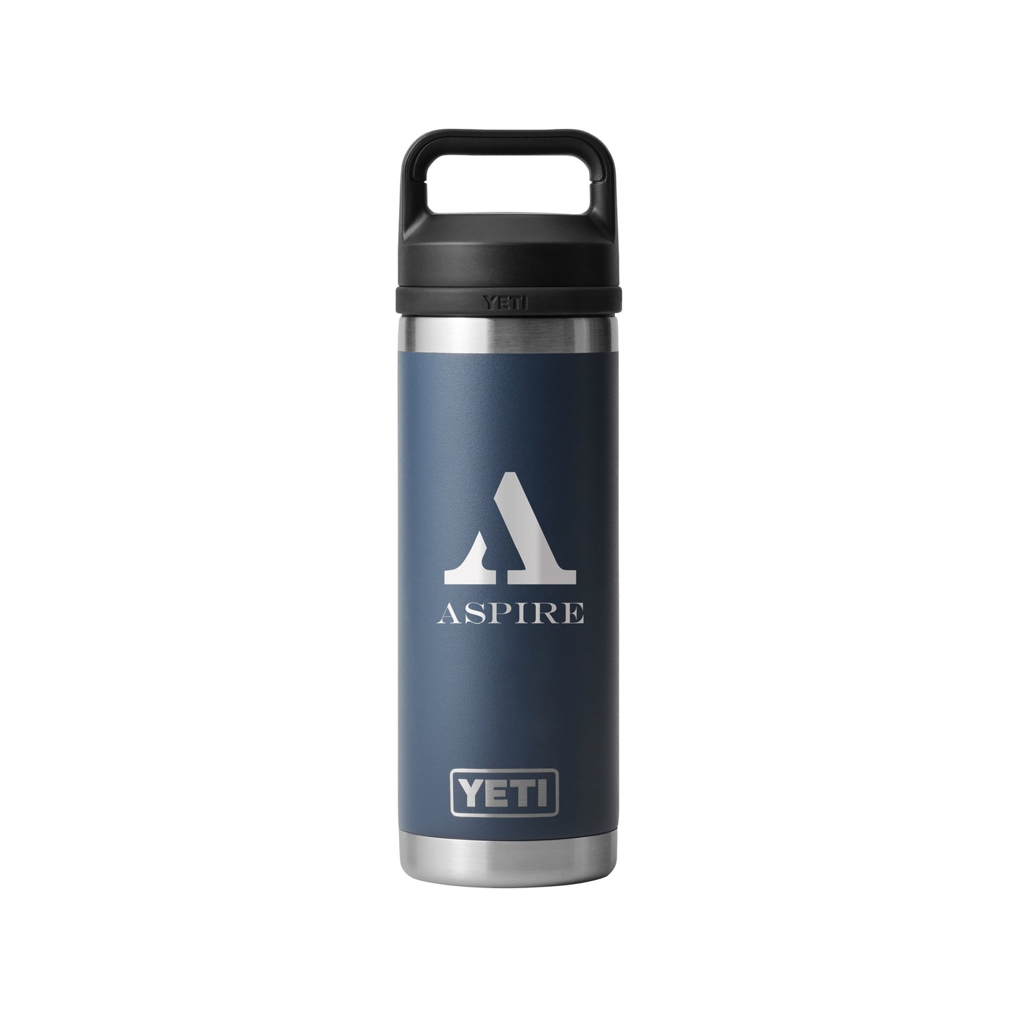 Rear View of Blue-Navy Rambler® 18 oz Water Bottle with Chug Cap