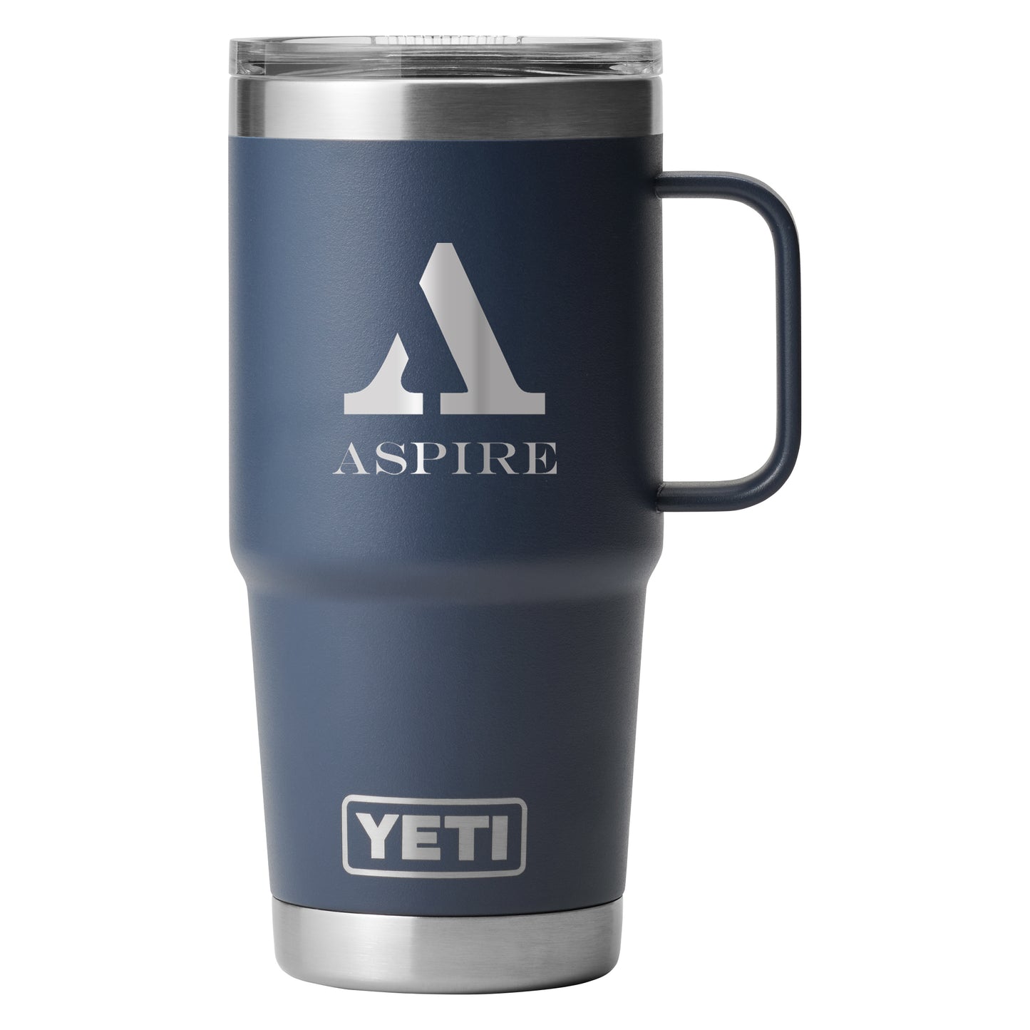 Rear View of Blue-Navy Rambler® 20 oz Travel Mug