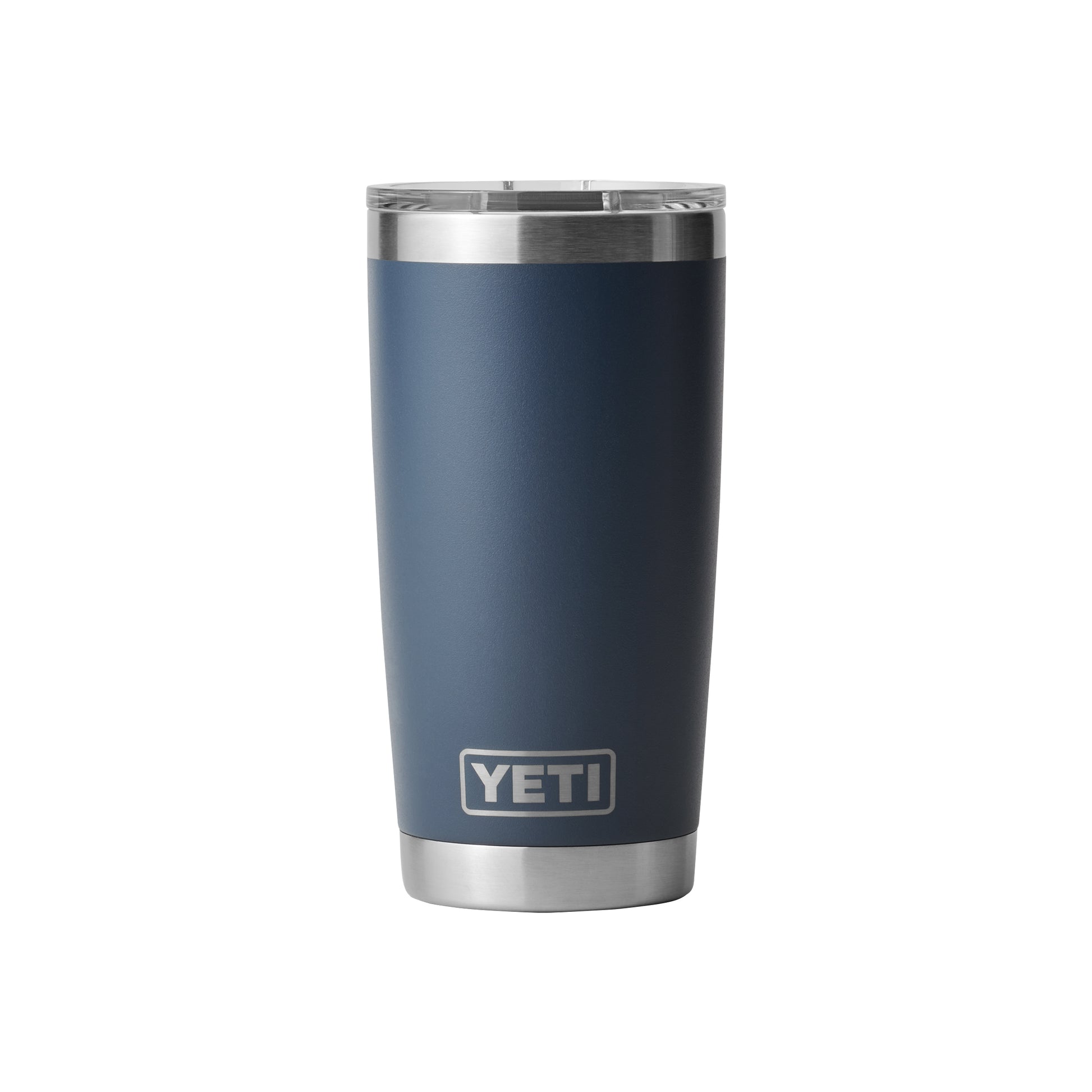 Rear View of Blue-Navy Rambler® 20 oz Tumbler MagSlider™ Lid plain