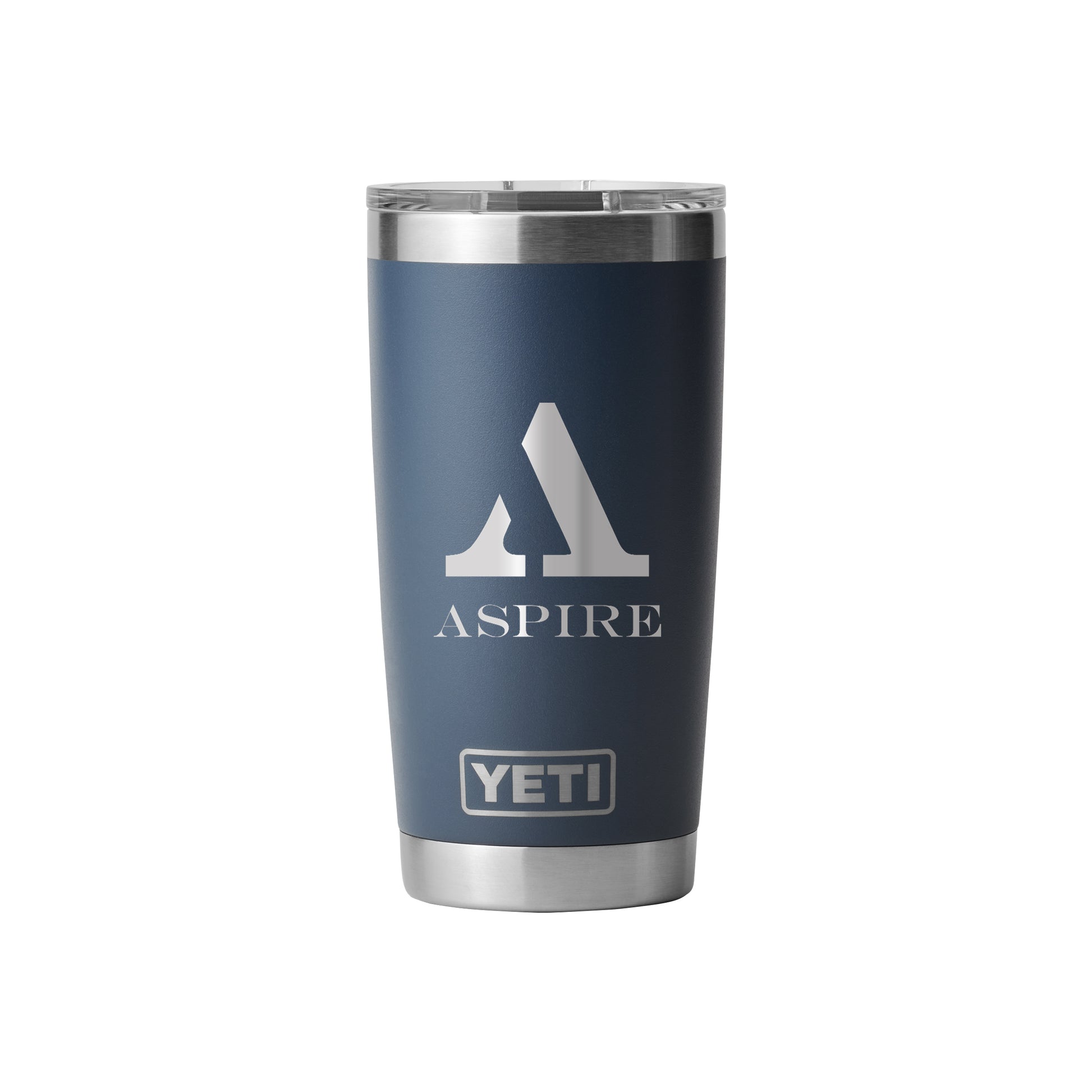 Rear View of Blue-Navy Rambler® 20 oz Tumbler MagSlider™ Lid