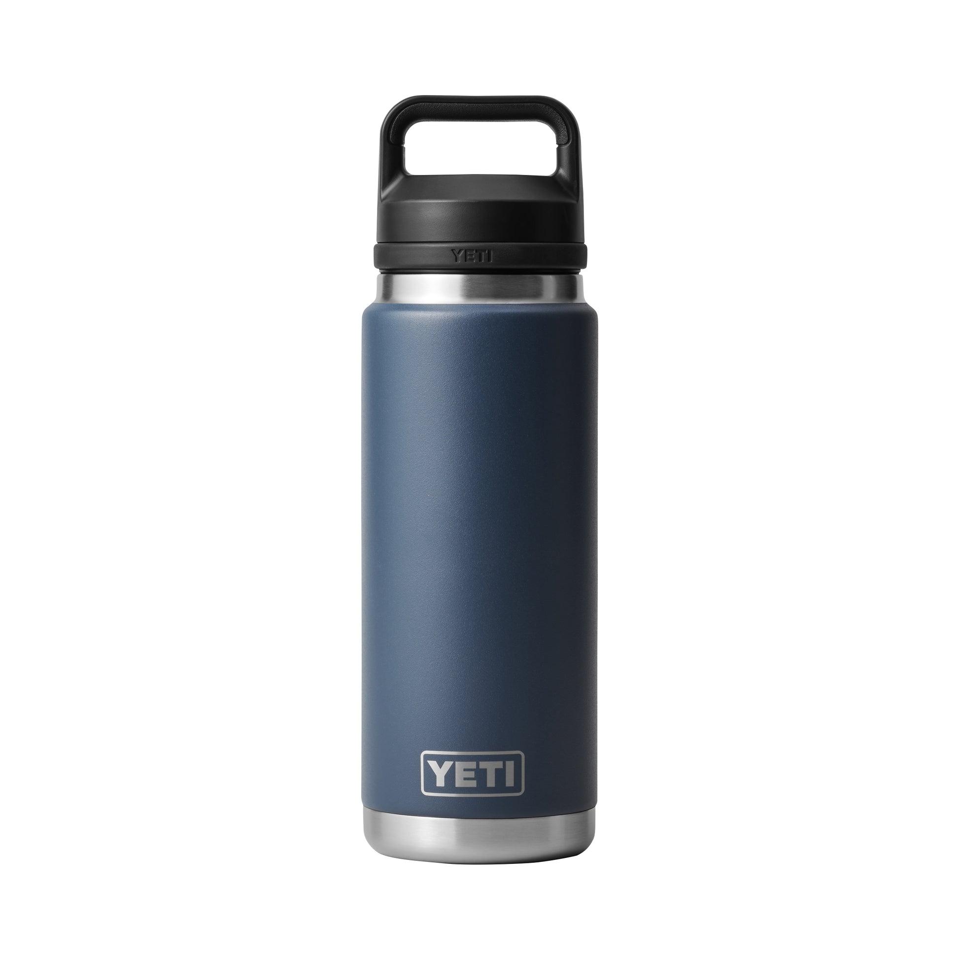 Rear View of Blue-Navy Rambler® 26 oz Water Bottle with Chug Cap plain
