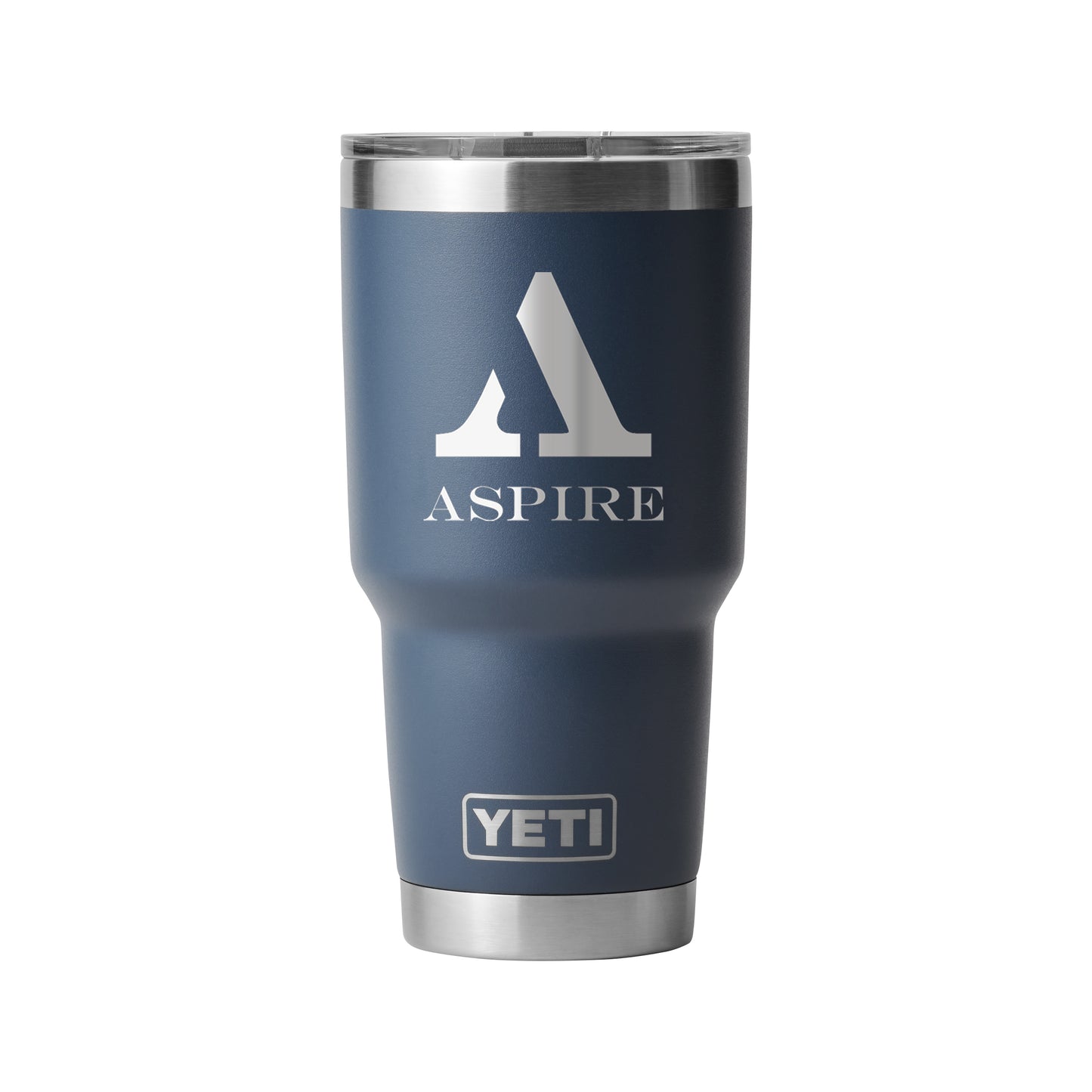 Rear View of Blue-Navy Rambler® 30 oz Tumbler with MagSlider™ Lid