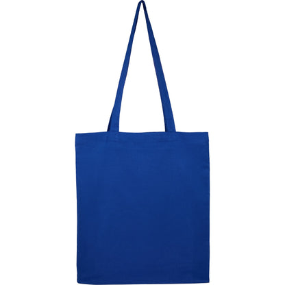 Rear View of Blue Organic 4oz Cotton Tote plain