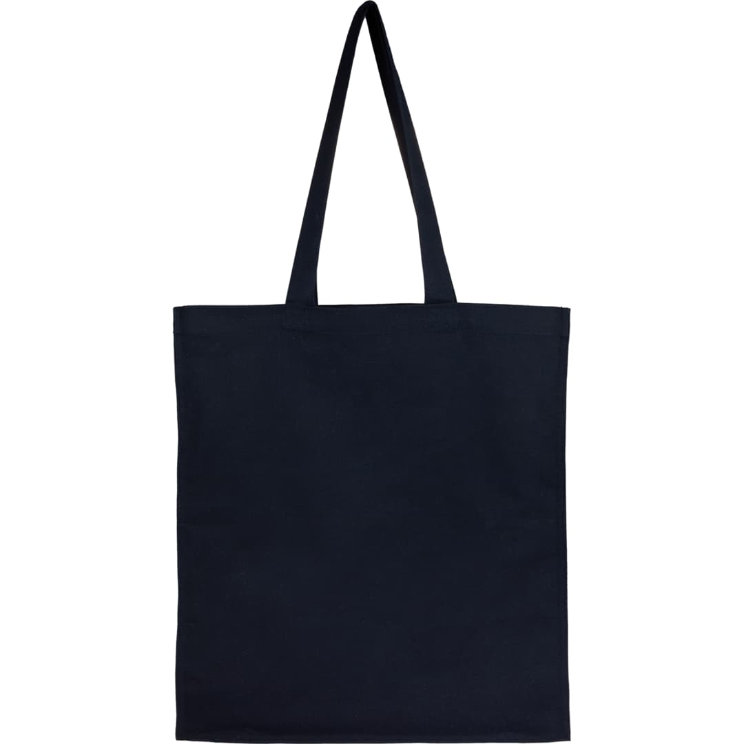 Rear View of Blue Organic 8oz Cotton Double Stitch Tote plain