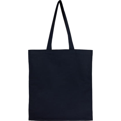 Rear View of Blue Organic 8oz Cotton Double Stitch Tote plain