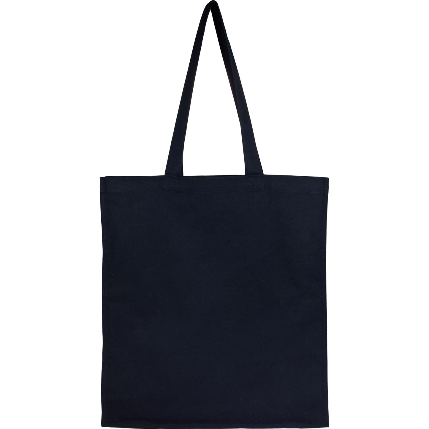 Rear View of Blue Organic 8oz Cotton Double Stitch Tote plain