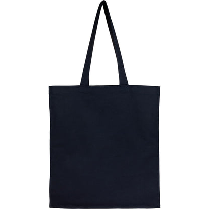 Rear View of Blue Organic 8oz Cotton Double Stitch Tote plain