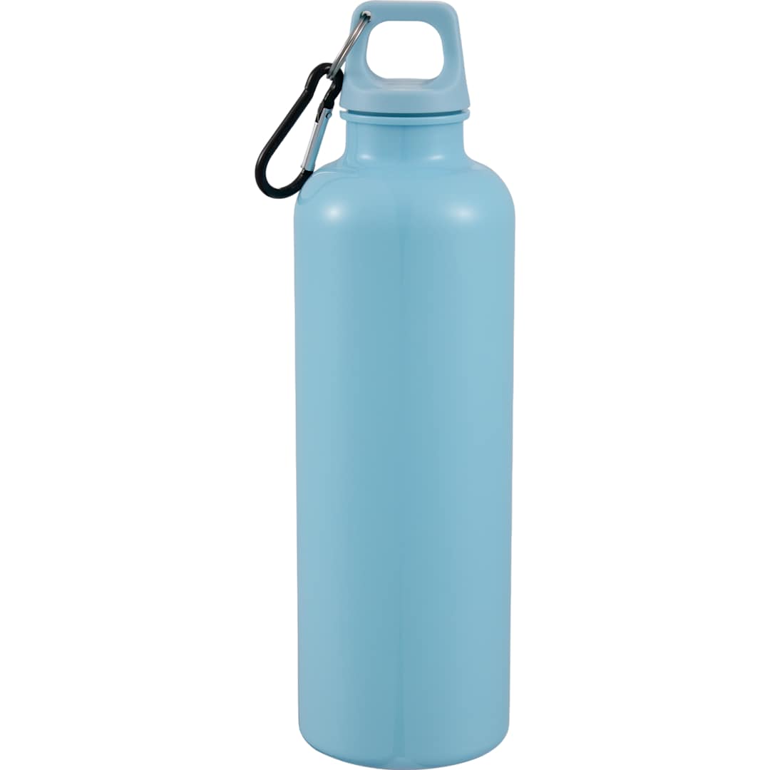 Rear View of Blue Race 25oz  Recycled Bottle with Carabiner plain